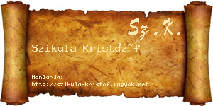 Szikula Kristóf névjegykártya