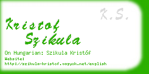 kristof szikula business card
